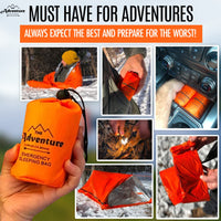 
              Emergency Sleeping Bag & Tent Shelter, Stocking Stuffer! Combo Prepper kit Survival Tent, Bivy Sack Tent, Sleeping Bag, Fire Starter + Whistle, Mylar Thermal Adventure Supply Co.
            