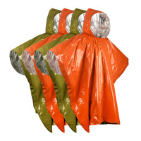 
              Emergency Survival Rain Poncho 4 pack Thermal Mylar Space Blanket Life Ponchos with Hood Waterproof for Adults Car Outdoor Activities Hiking Camping Gear Equipment and Supplies (Orange and Green)
            