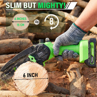 
              Tietoc Chainsaw 6 Inch Mini Electric Chainsaw Cordless Battery Powered, Hand Held Saw for Wood/Trees Trimming, Sawzall for Household and Garden, Stocking Stuffers Gift for Men Dad Husband Gadget 2024
            