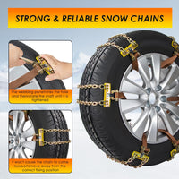 Qoosea Snow Chains for Car Tire Chains 6Pack Anti-skid Car Chains Adjustable Durable Universal Tire Chains for Car Pickup Trucks SUV Fit for Tire Width 225-275mm