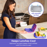 
              Bentgo® Kids Chill Leak-Proof Lunch Box - Included Reusable Ice Pack Keeps Food Cold; 4-Compartment Bento Lunch Container; Microwave & Dishwasher Safe; 2 Year Manufacturer Warranty (Electric Violet)
            