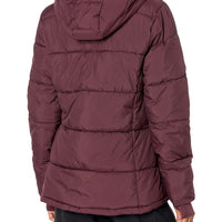 Amazon Essentials Women's Heavyweight Long-Sleeve Hooded Puffer Coat (Available in Plus Size), Burgundy, Large