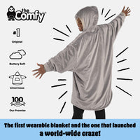 
              THE COMFY Original | Oversized Microfiber & Sherpa Wearable Blanket, Seen On Shark Tank, One Size Fits All (Gray)
            