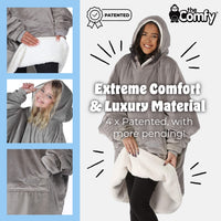 
              THE COMFY Original | Oversized Microfiber & Sherpa Wearable Blanket, Seen On Shark Tank, One Size Fits All (Gray)
            