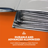 
              Emergency Blankets Mylar Thermal Blanket,(10 Pack) of Gigantic Space Blanket 82 * 64 in. Survival Blankets Heavy Duty Camping Gear,First Aid
            