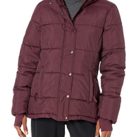 Amazon Essentials Women's Heavyweight Long-Sleeve Hooded Puffer Coat (Available in Plus Size), Burgundy, Large