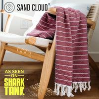 
              Sand Cloud Turkish Beach Towel - Sand Proof - 100% Certified Organic Turkish Towel - Quick Dry Towel for Beach, Picnic, Blanket or Bath Towel - As Seen on Shark Tank - Gocek (Burgundy)
            