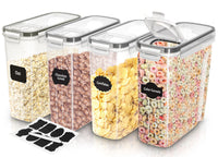 
              Utopia Kitchen Cereal Containers Storage - Liter Airtight Food Storage Containers & Cereal Dispenser For Pantry Organization And Storage (Clear, 4 Liter Pack of 4)
            