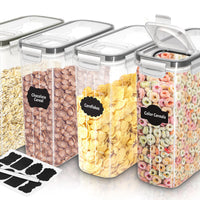 Utopia Kitchen Cereal Containers Storage - Liter Airtight Food Storage Containers & Cereal Dispenser For Pantry Organization And Storage (Clear, 4 Liter Pack of 4)