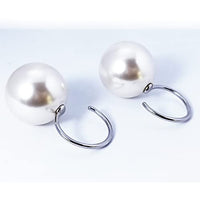 DewGem Large Pearl Dangle Earrings for Women, Dangling Earring for ear Tunnels Dangling Plugs and Tunnels Ear Stretching Hoop Earrings for Women Size 12G 2mm