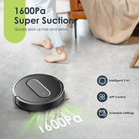 Robot Vacuum and Mop Combo, 3 in 1 Mopping Robotic Vacuum Cleaner with Schedule, App/2.4Ghz Wi-Fi/Alexa, 1600Pa Max Suction, Self-Charging, Slim, Ideal for Hard Floor, Pet Hair, Carpet