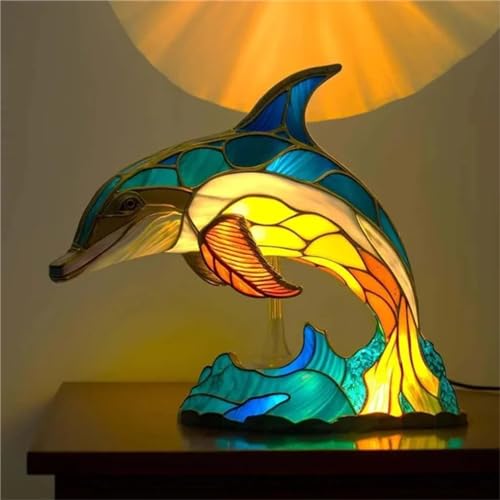 Animal Table Lamp Series, Vintage Animal Night Light Home Decor, Bohemian Retro Stained Animal Table Lamp, for Bedroom Decoration, Party Decor, Birthday Gift for Animal Lovers, Friends 5.91in