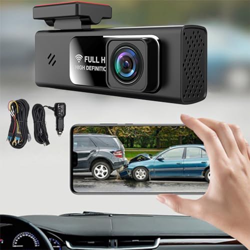 Dash Cam, Smart WiFi & Voice Control Dash Camera, 1080p Full HD Dashcams for Cars, Smart Dashboard Camera for Cars, Car Driving Recorder Built-in G-Sensor, WDR, Powerful Night Vision