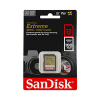 SanDisk 32GB Extreme SDHC UHS-I Memory Card - 90MB/s, C10, U3, V30, 4K UHD, SD Card - SDSDXVE-032G-GNCIN