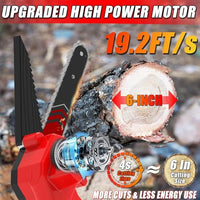 
              Mini Chainsaw Cordless 4inch & 6 Inch, Portable Small Chain Saw Battery Powered, 21V HandHeld Electric Chainsaw with 2x 2.0Ah Battery Operated, One-Hand Power Chain Saws for Tree Trimming Wood Cutting
            
