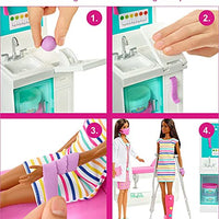 Barbie Fast Cast Clinic Playset, Brunette Barbie Doctor Doll (12-in), 30+ Play Pieces, 4 Play Areas, Cast & Bandage Making, Medical & X-ray Stations, Exam Table, for 3 Years & Up (Amazon Exclusive)