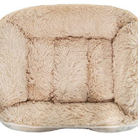 Bessie + Barnie Bolster Dog Bed - Extra Plush Faux Fur Dog Bed - Rectangle Soft Dog Bed - Calming Dog Bed - Durable and Washable, Bolster Beige, L - 42" (Bolster-BE-LG)