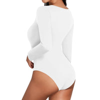 
              MANGOPOP Women's Bodysuit Square Neck Long Sleeve Tops 3 pcs
            