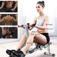 MGIZLJJ Rowing Machines, Rowing Machine,Household Aerobic Rowing Machine Foldable,Adjustable Resistance,Fitness Equipment,Metal Rowing Machine for Home Use