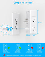 
              5 Outlet Surge Protector with 4 USB Charging Ports, USB-C Wall Charger and Power Strip for Home, Office and Dorm
            