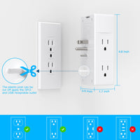 5 Outlet Surge Protector with 4 USB Charging Ports, USB-C Wall Charger and Power Strip for Home, Office and Dorm