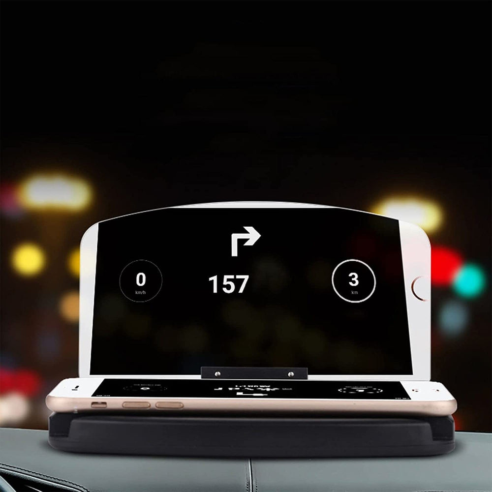 Mobile Holder HUD Car Navigation Projector - Head Up Display Intelligent Induction Wireless Fast Charging Charger - Phone Smartphone Holder Compatible with Android & iOS