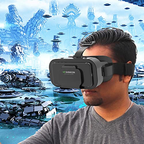 Head Mounted 3D HD VR Glasses - Universal Goggles Movies Video Games 360 ° Panoramic Immersive Experience Movies Video Games VR Glasses forChildren Family Adults Birthday Holiday