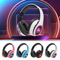 
              Over Ear Stereo Wireless Bluetooth Headphones Wired and Wireless Bluetooth Headset HD Call Intelligent Noise Reduction HiFi Sports Fitness Leisure Music Game Headphones with Colorful Light (White)
            