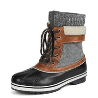 DREAM PAIRS Women's Monte_01 Black Grey Mid Calf Waterproof Winter Snow Boots Size 10 M US