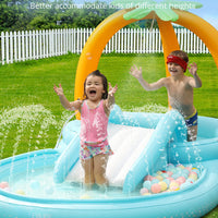Kiddie Pool, Evajoy Inflatable Play Center Kids Pool with Slide, Water Sprayers Thickened Wear-Resistant Full-Sized Swimming Pool for Kids Toddler Children, Garden Backyard & Indoor Use 110”x71”x53”